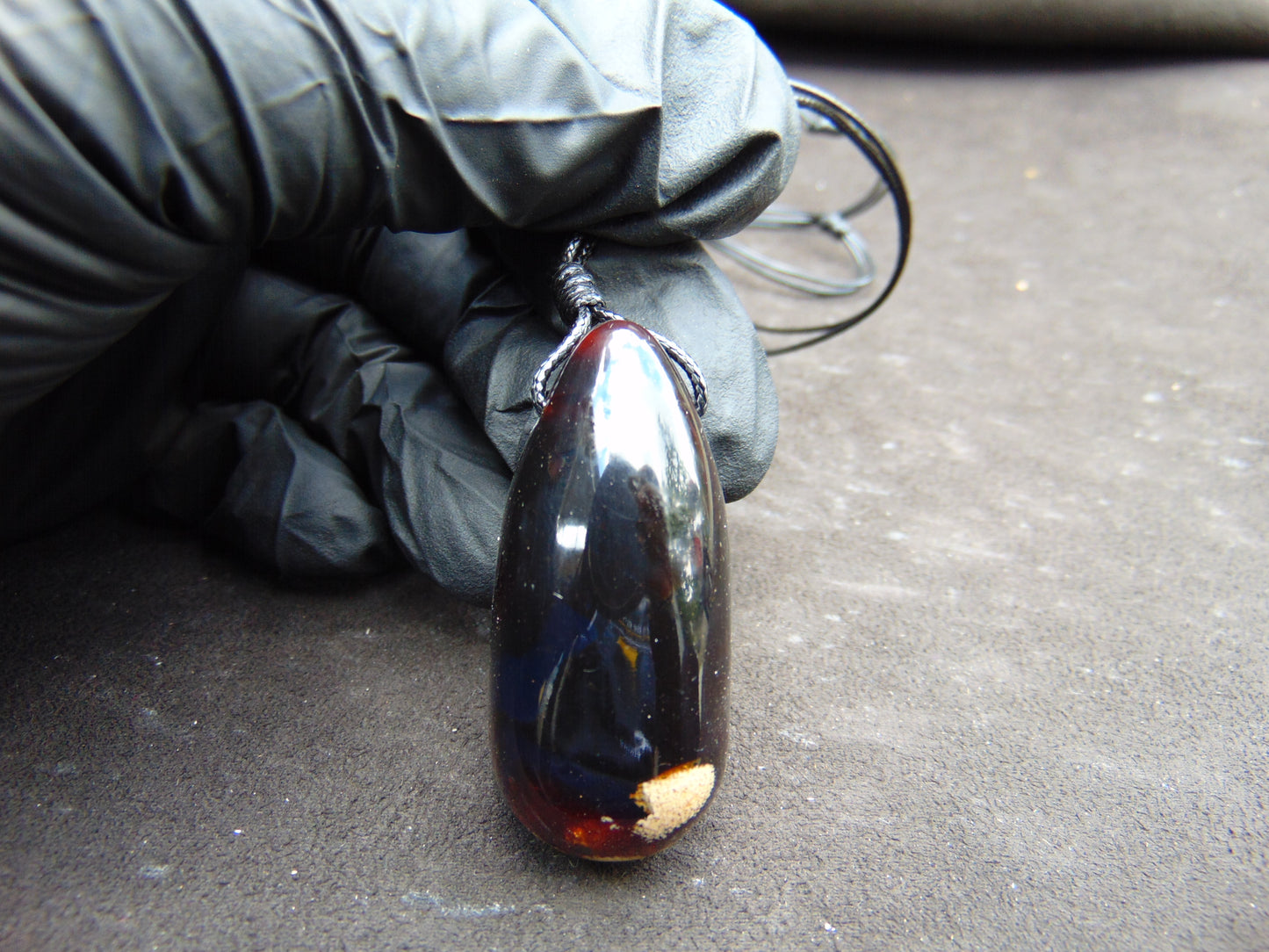 10 gr Teardrop Pendant Indonesian blue Amber for Healing 25A52