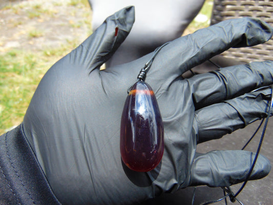 15 gr Teardrop Pendant Indonesian blue Amber for Healing 25A40