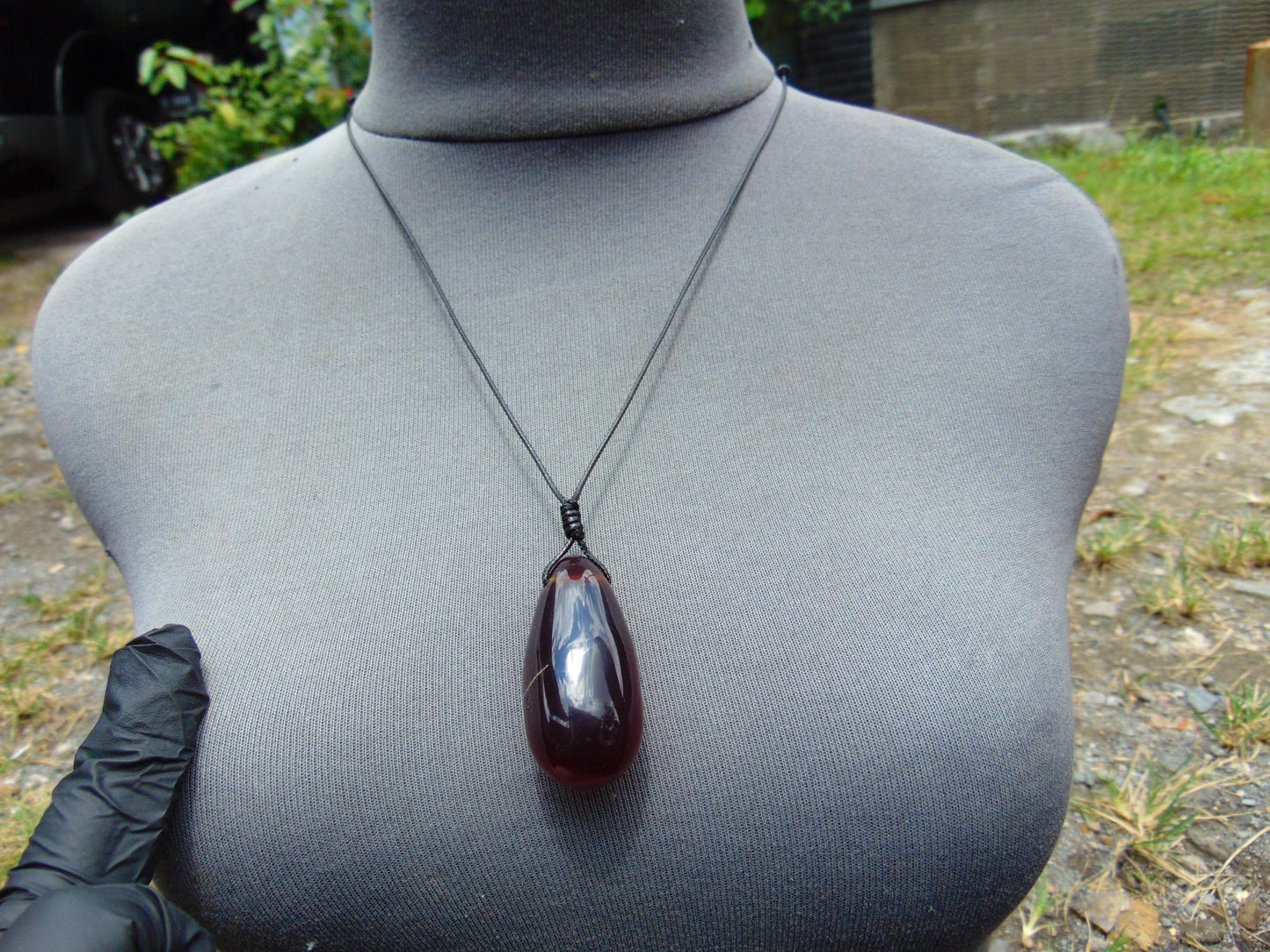 15 gr Teardrop Pendant Indonesian blue Amber for Healing 25A40