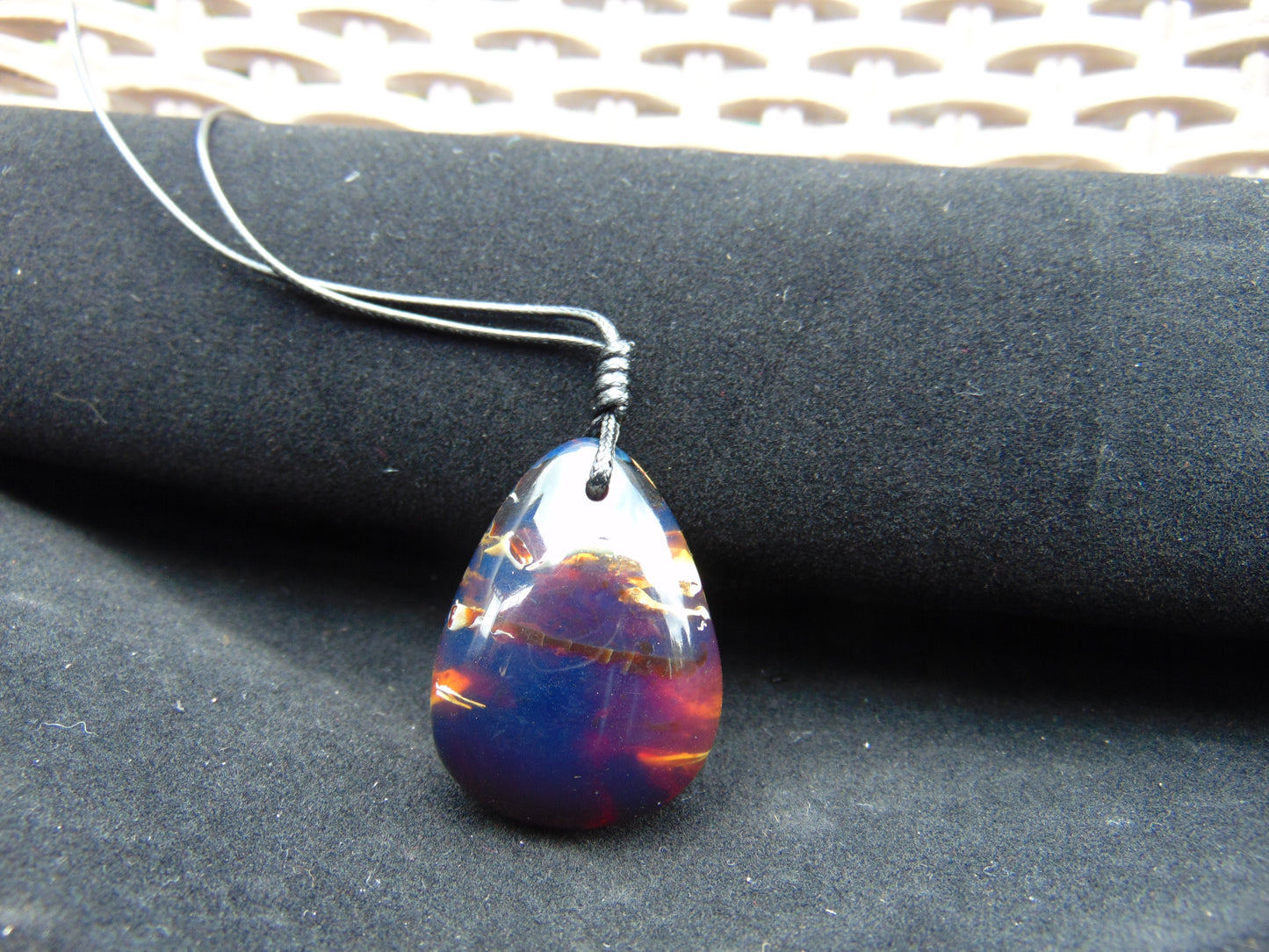 13 gram Teardrop Pendant Indonesian Blue Amber for Healing PCN571