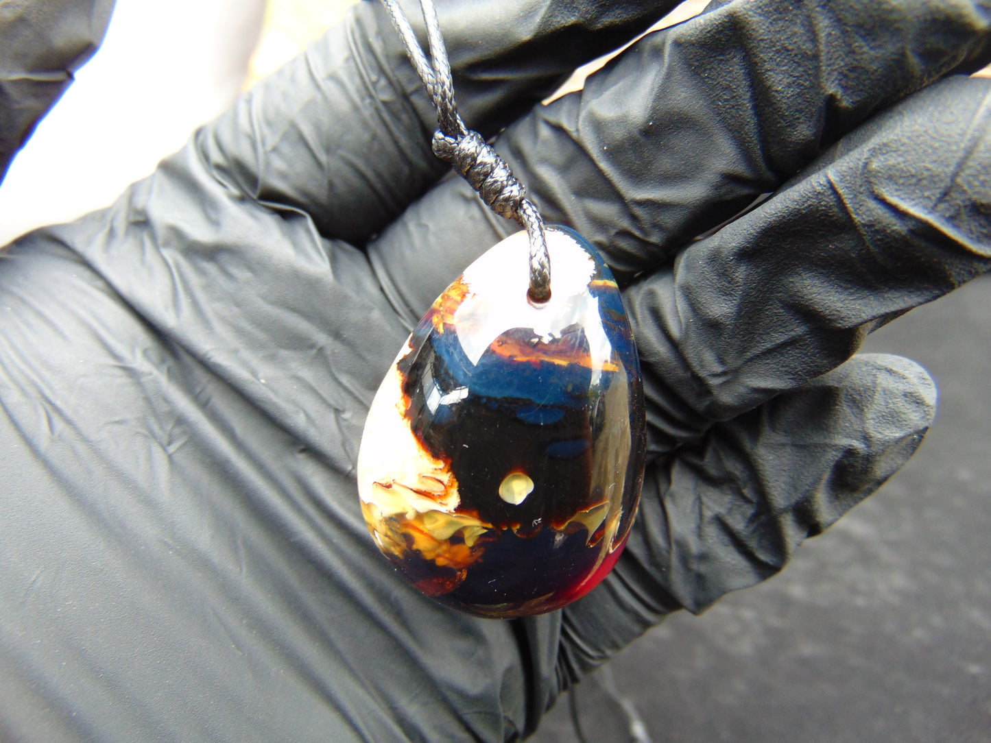 13 gram Teardrop Pendant Indonesian Blue Amber for Healing PCN571