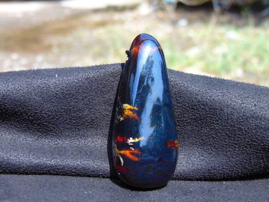 15 gram Teardrop Pendant Indonesian Blue Amber for Healing 26Y247