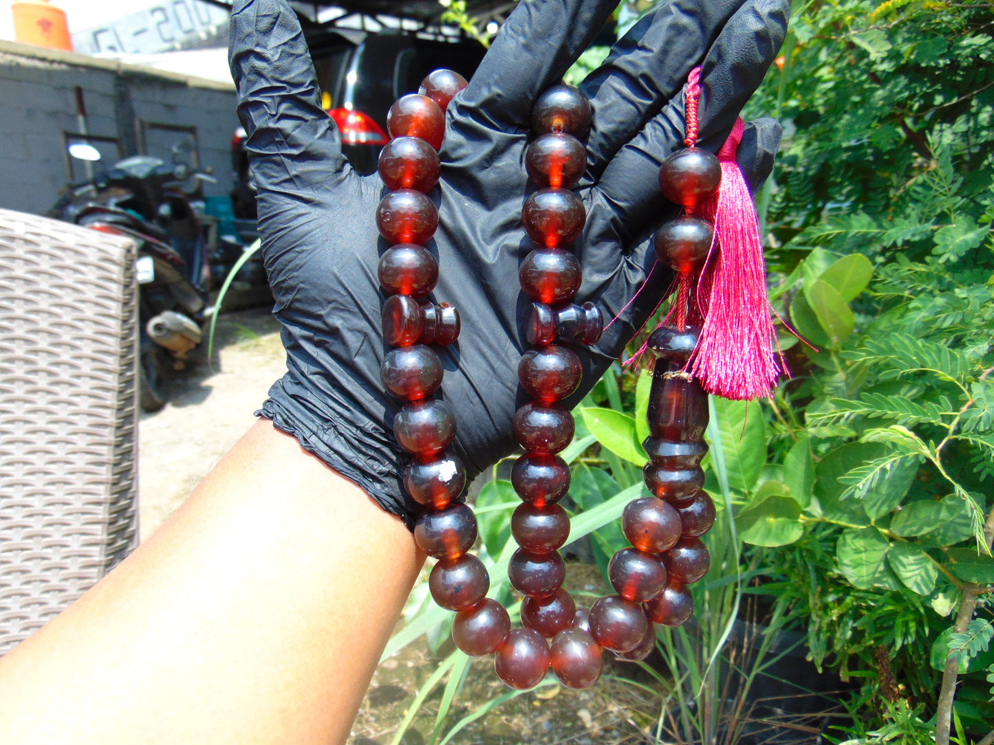 108 gr Tasbih Mesbah Rosary 33+2 Beads 18 mm Indonesian Red Amber for Healing TB17i7