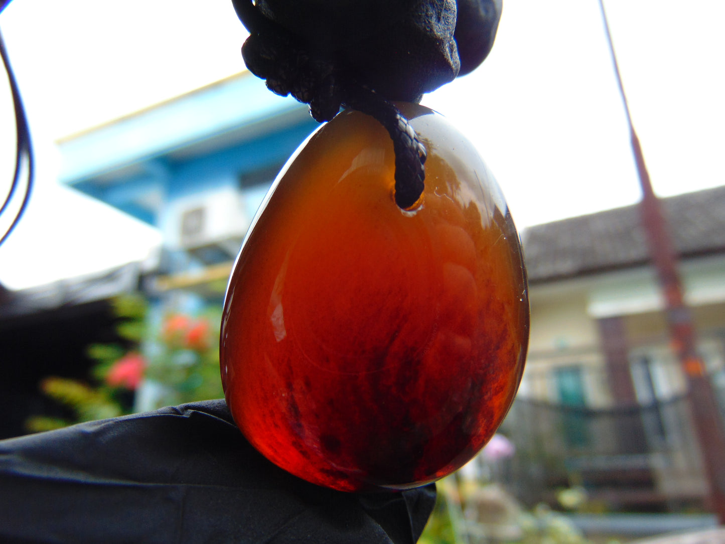 15 gram  Teardrop Pendant Indonesian Blue Amber for Healing PC84