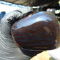 370 gr Shaped Square Polished Indonesian Mushroom Inclusion Dark Blue Amber for Healing AR96