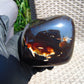 370 gr Shaped Square Polished Indonesian Mushroom Inclusion Dark Blue Amber for Healing AR96