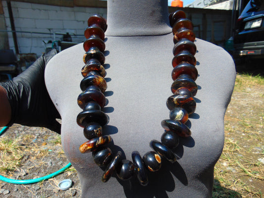 267 gr Big Necklace Indonesian Dark Red Amber for Healing AL11