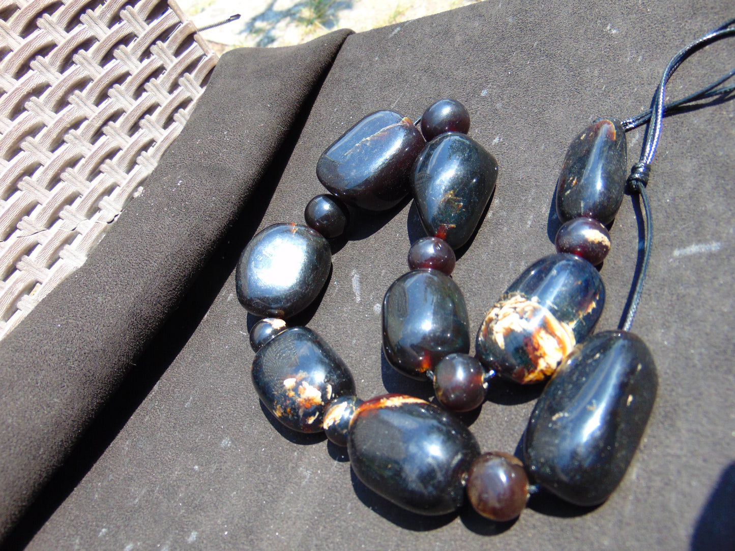 228 gram Small Beads Combination Necklace Indonesian Amber for Healing NK17