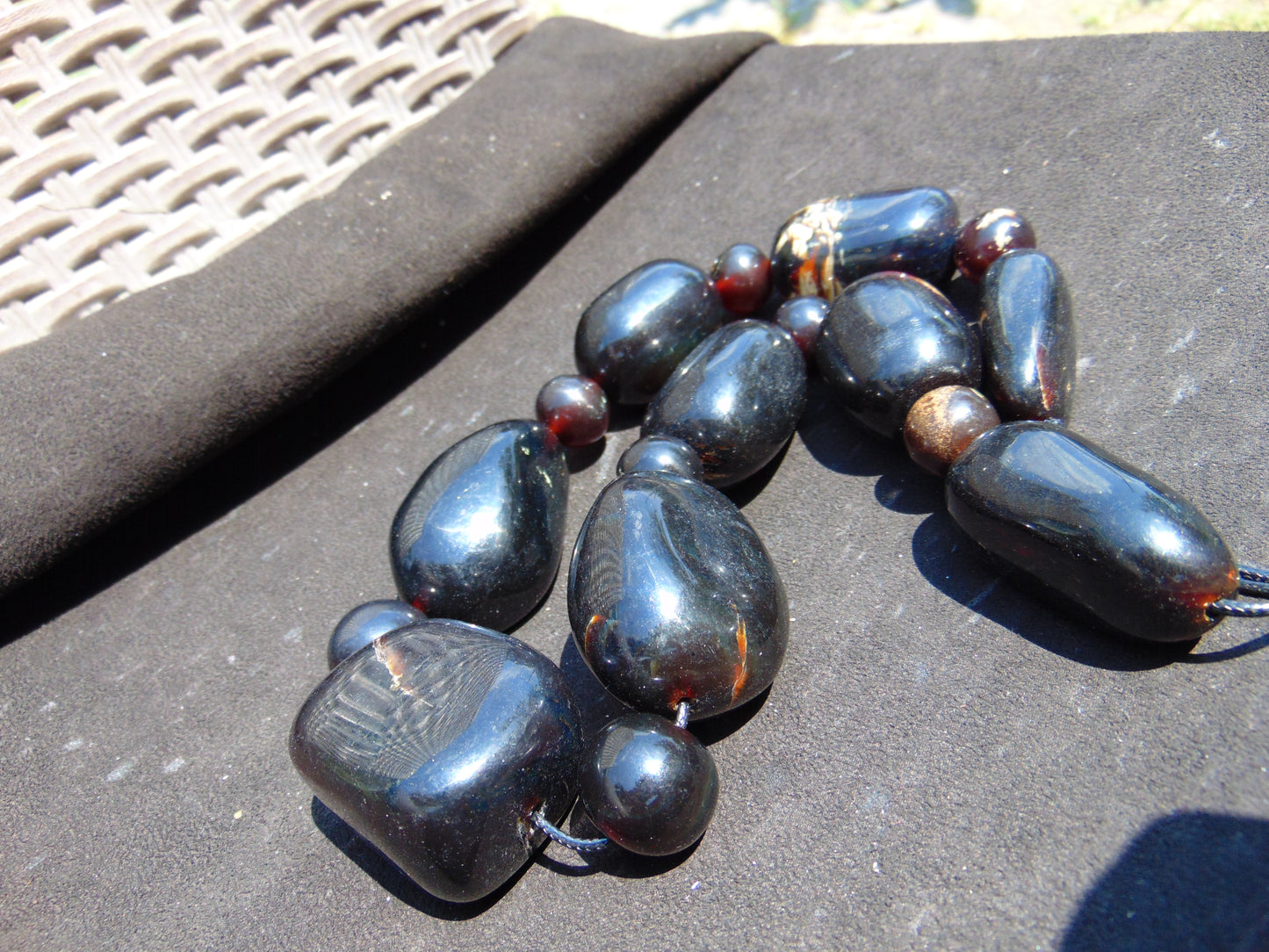 228 gram Small Beads Combination Necklace Indonesian Amber for Healing NK17