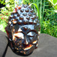 1728 gr 150x158x190 mm Big Buddha head carving on Indonesian Mushroom Inclusion Amber for Healing and Museum