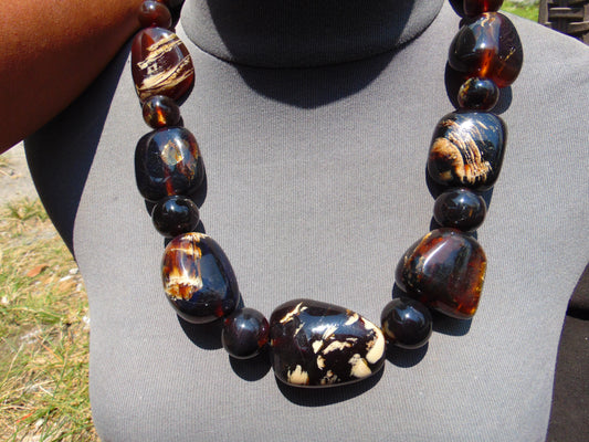 170 gram Small Beads Combination Necklace Indonesian Amber for Healing NK30