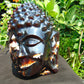 1728 gr 150x158x190 mm Big Buddha head carving on Indonesian Mushroom Inclusion Amber for Healing and Museum