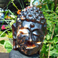 1728 gr 150x158x190 mm Big Buddha head carving on Indonesian Mushroom Inclusion Amber for Healing and Museum