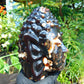 1728 gr 150x158x190 mm Big Buddha head carving on Indonesian Mushroom Inclusion Amber for Healing and Museum