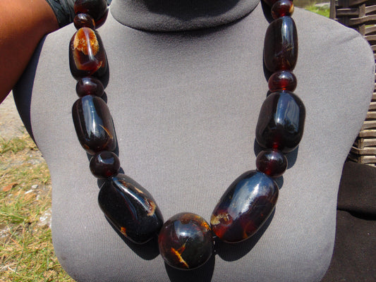 206 gram Small Beads Combination Necklace Indonesian Amber for Healing NK15