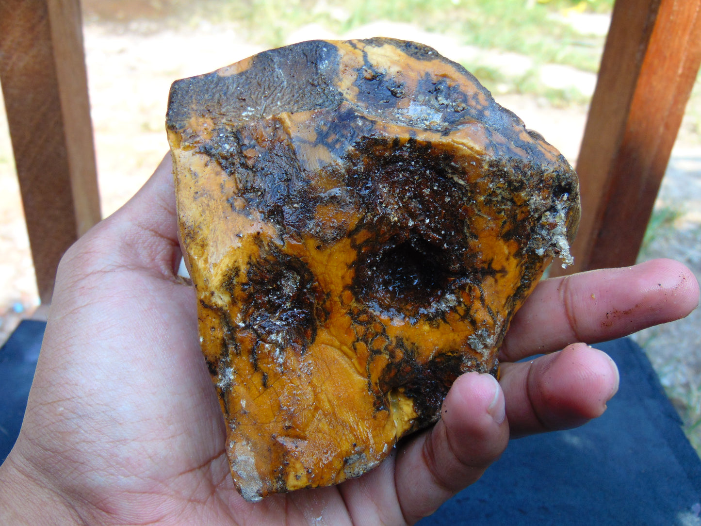222 gram Polished Indonesia Yellow Aromatic Amber for Healing AY26M162