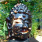 1728 gr 150x158x190 mm Big Buddha head carving on Indonesian Mushroom Inclusion Amber for Healing and Museum