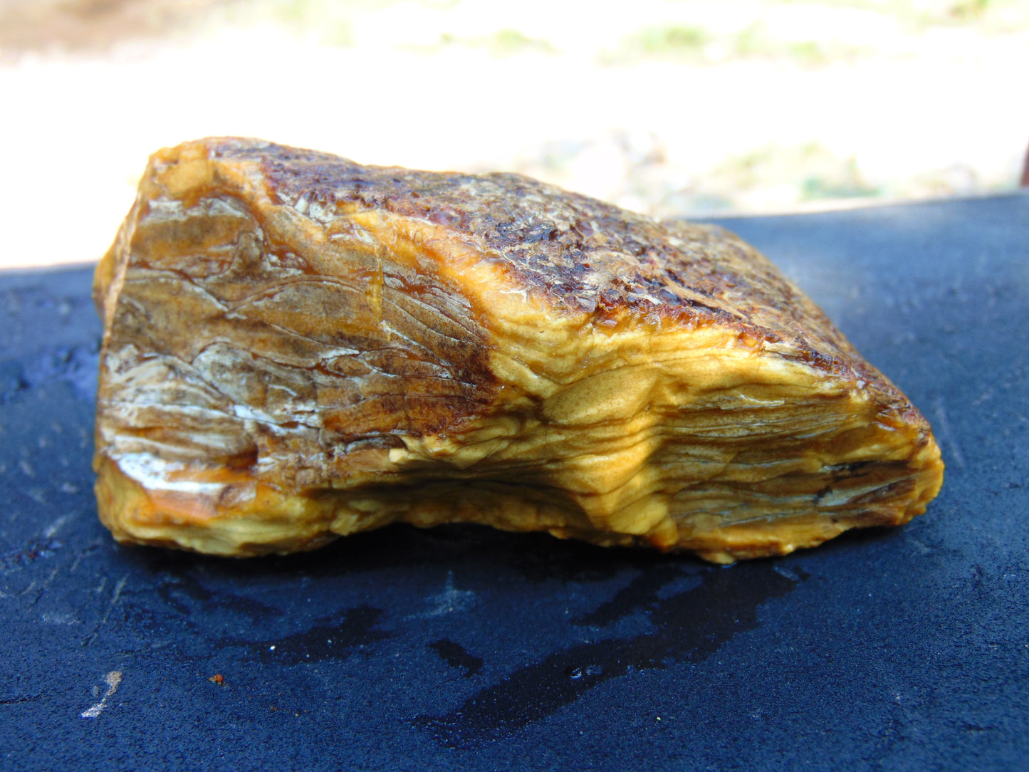 165 gram Polished Indonesia Yellow Aromatic Amber for Healing AY26M156