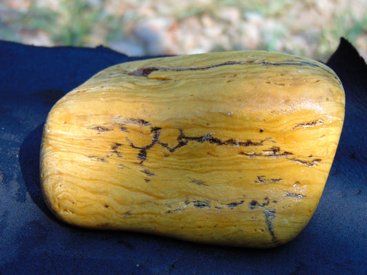 187 gram Polished Indonesia Yellow Aromatic Amber for Healing AY26M149