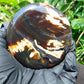 151 gram Round Flat 93x24 mm Indonesia Black White Amber for Healing ST58