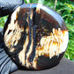151 gram Round Flat 93x24 mm Indonesia Black White Amber for Healing ST58