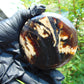 151 gram Round Flat 93x24 mm Indonesia Black White Amber for Healing ST58