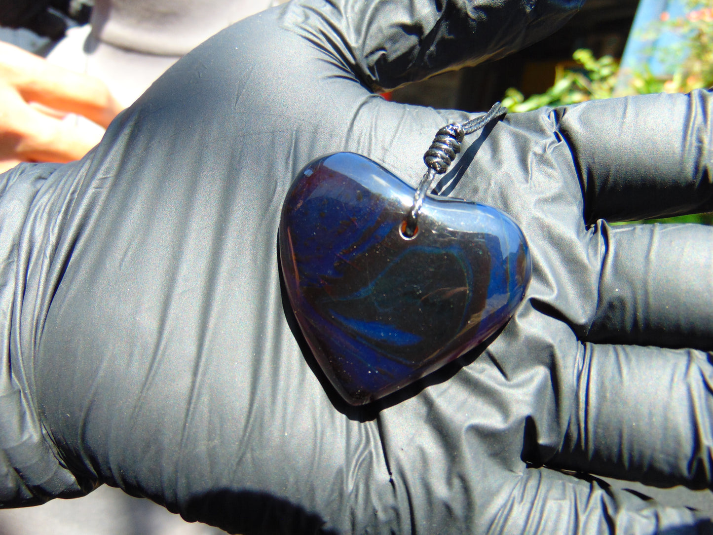 13 gr Heart Pendant Indonesian Blue Amber for Healing 25Y175