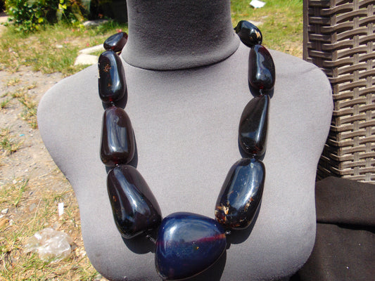 265 gr Big Necklace Indonesian Amber for Healing A9K70