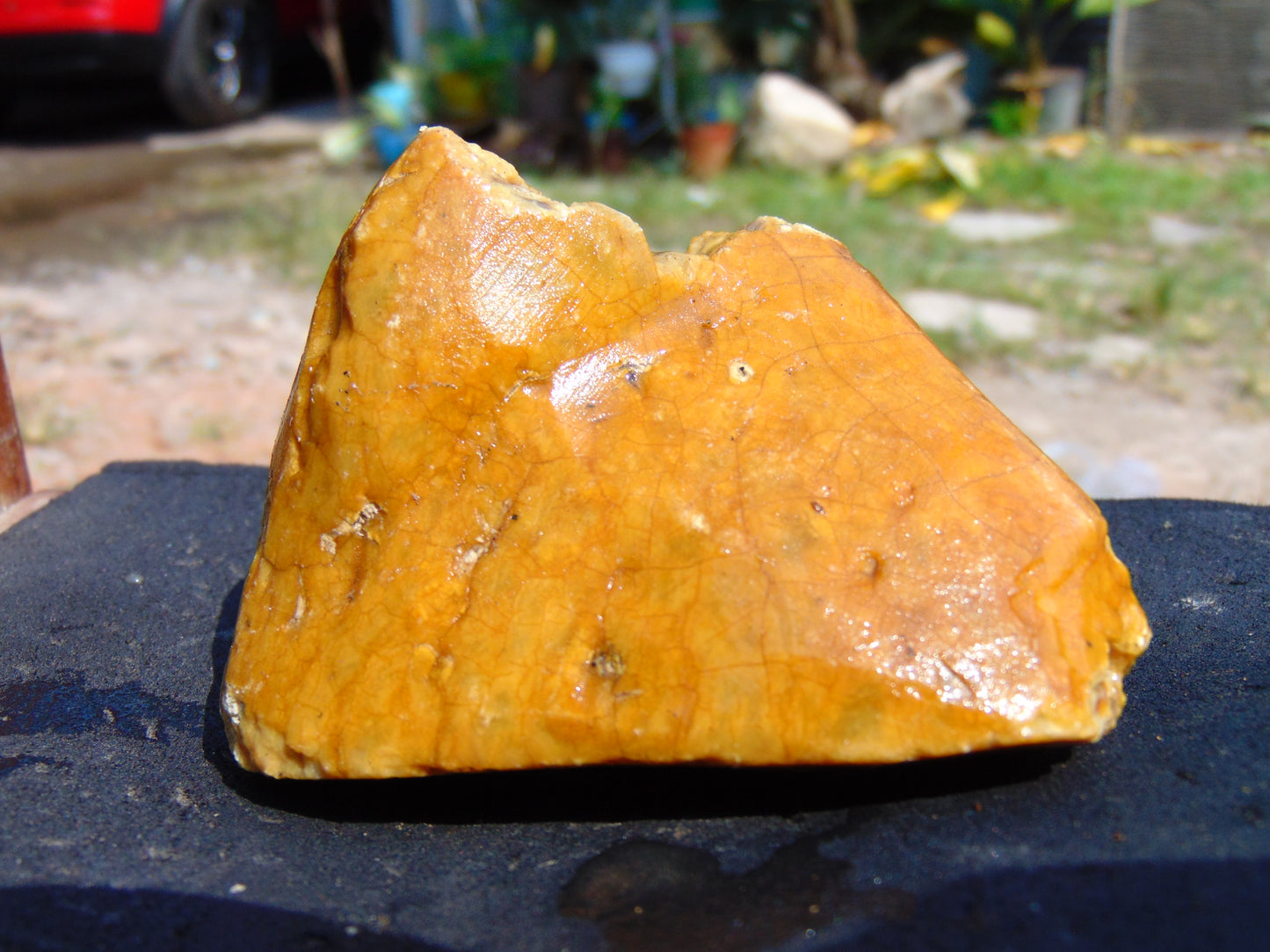 119 gram Polished Indonesia Yellow Aromatic Amber for Healing AY26M163