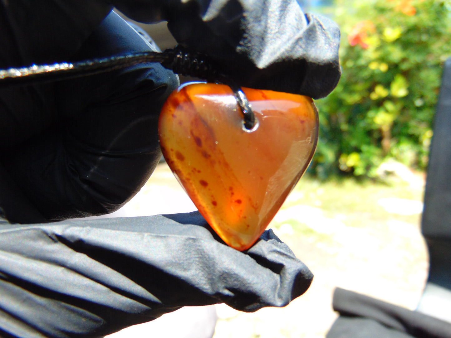 6 gr Heart Pendant Indonesian Red  Amber for Healing 25Y185