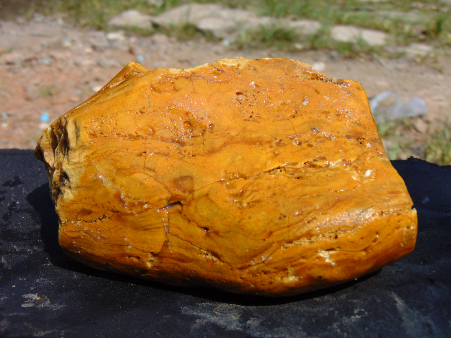 315 gram Polished Indonesia Yellow Aromatic Amber for Healing AY26M150