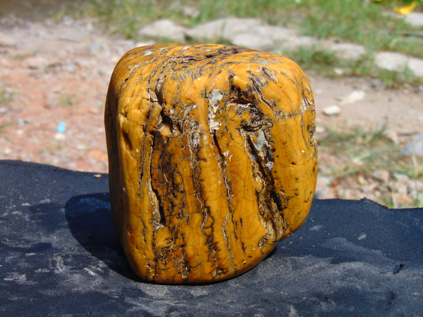 290 gram Polished Indonesia Yellow Aromatic Amber for Healing AY26M157