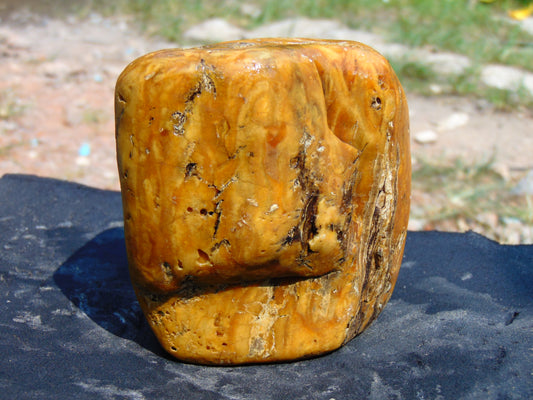 290 gram Polished Indonesia Yellow Aromatic Amber for Healing AY26M157