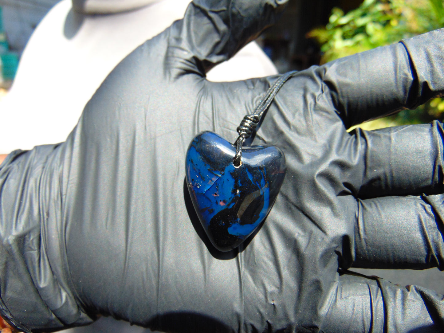 8 gr Heart Pendant Indonesian Blue Amber for Healing 25Y176