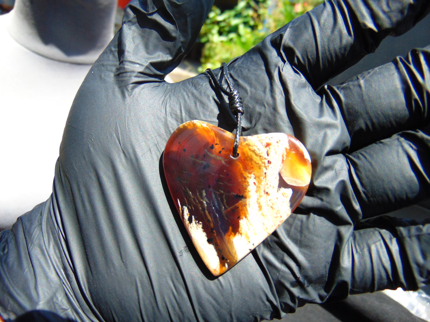 10 gr Heart Pendant Indonesian White Amber for Healing 25Y217