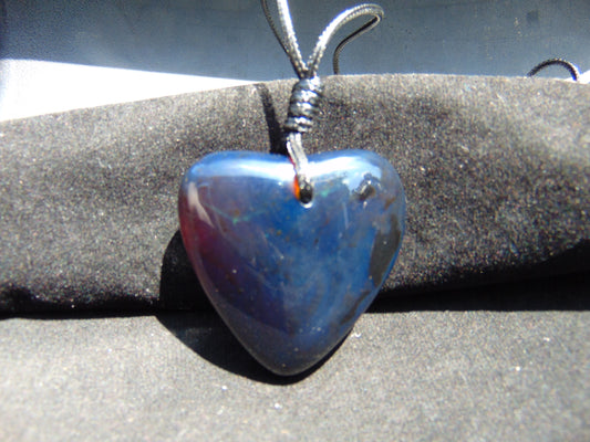 22 gr Heart Pendant Indonesian Blue Amber for Healing 25Y165