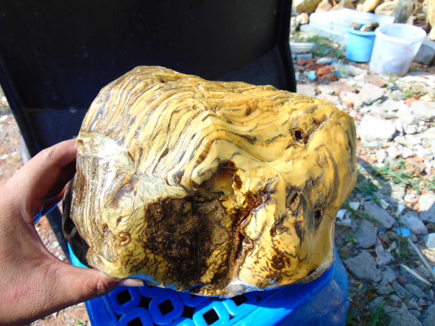 4745 gram Polished Indonesia Yellow Aromatic Amber for Healing AY26M168