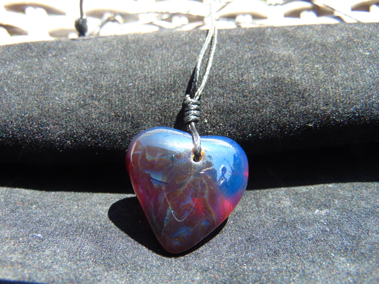 7 gr Heart Pendant Indonesian Blue Amber for Healing 25Y182