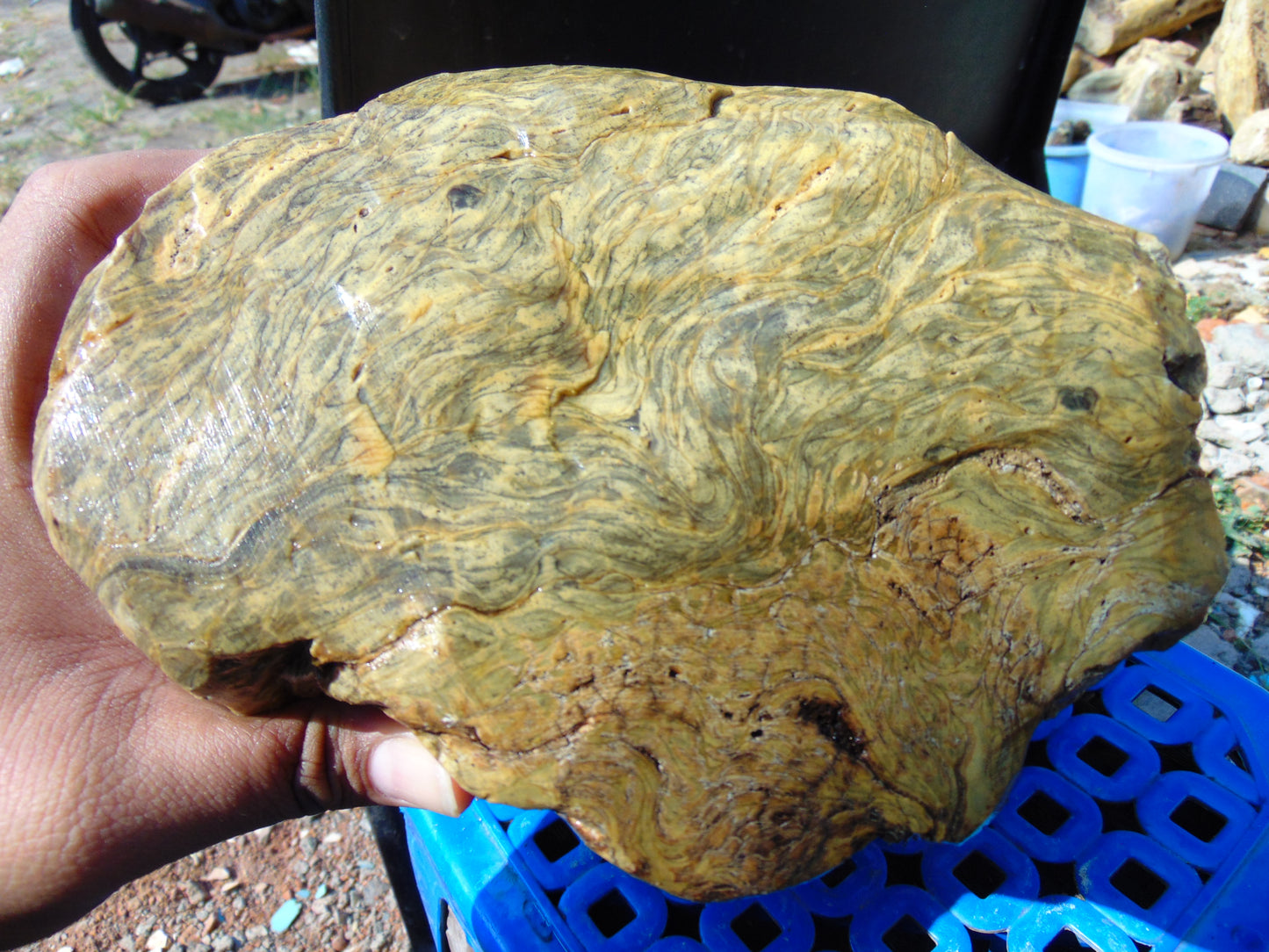 5260 gram Polished Indonesia Yellow Aromatic Amber for Healing AY26M164
