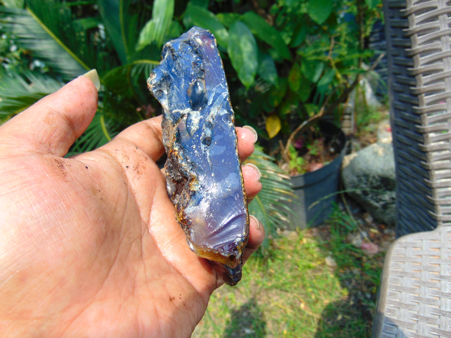 100 gram Rough Raw Indonesian Blue Amber for Healing RBAR88