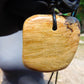 63 gr Genuine Natural Indonesian Yellow Cream Amber Big Pendant 26CPX13