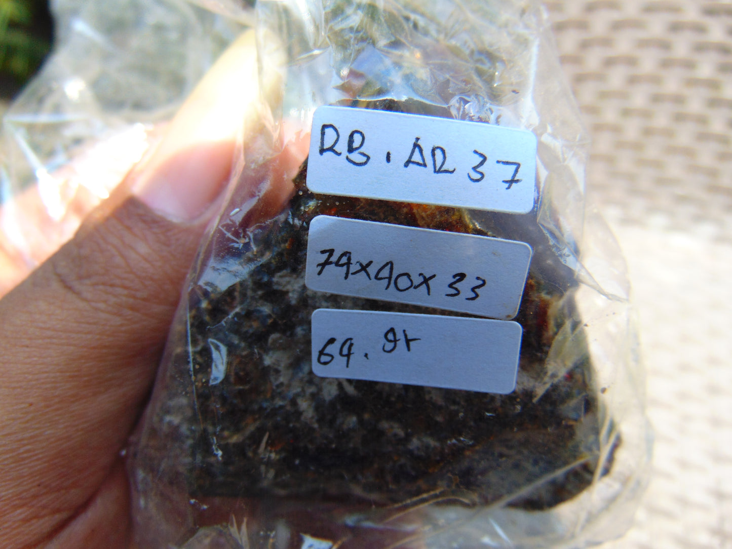 64 gram Rough Raw Indonesian Blue Amber for Healing RBAR37