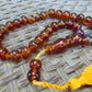46 gr Hand Tasbih Mesbah Rosary 32 Beads 12 mm Indonesian Yellow Bluish Amber for Healing TB13i11