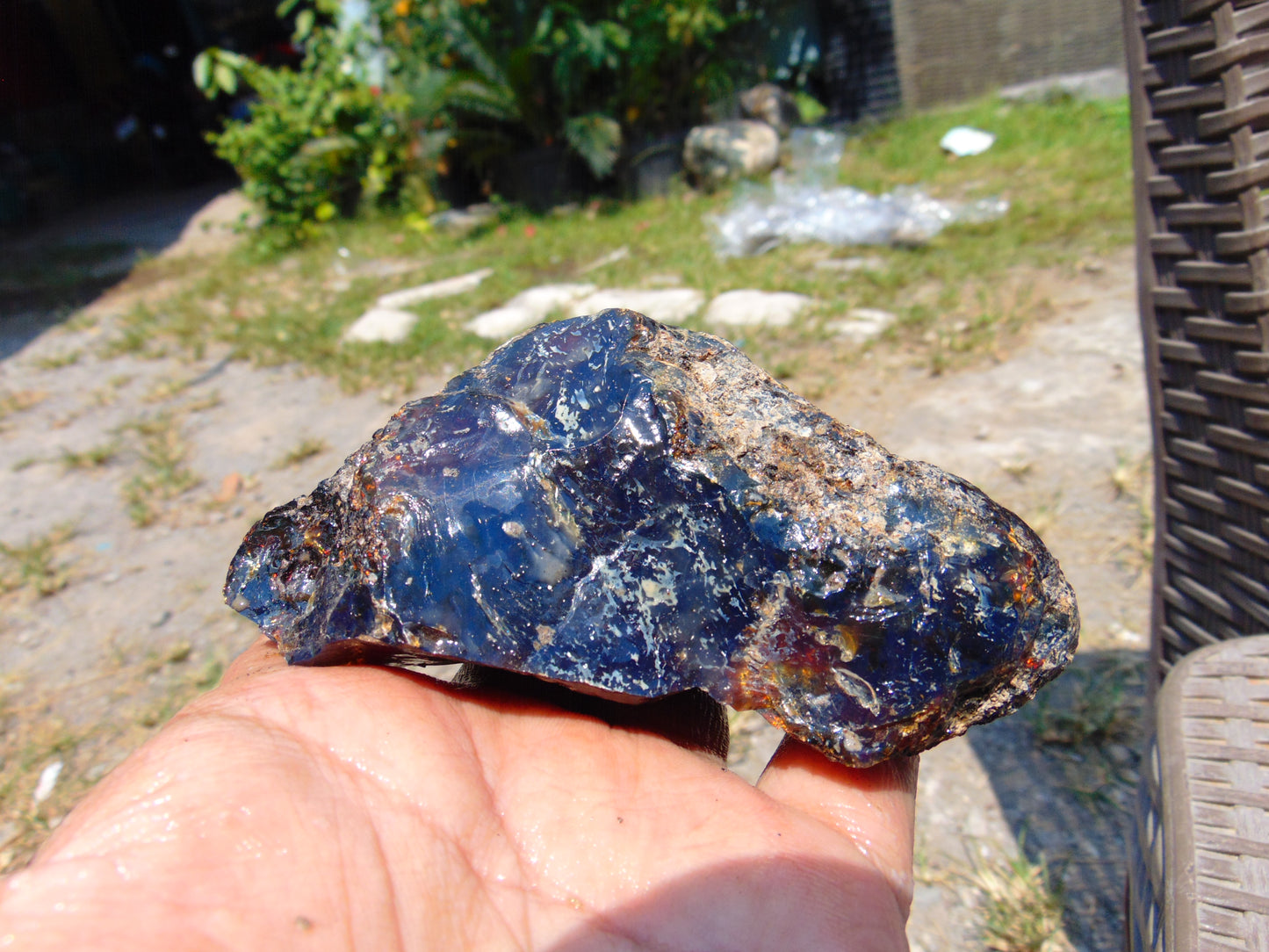 121  gram Rough Raw Indonesian Blue Amber for Healing RBAR39