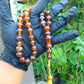 46 gr Hand Tasbih Mesbah Rosary 32 Beads 12 mm Indonesian Yellow Bluish Amber for Healing TB13i11