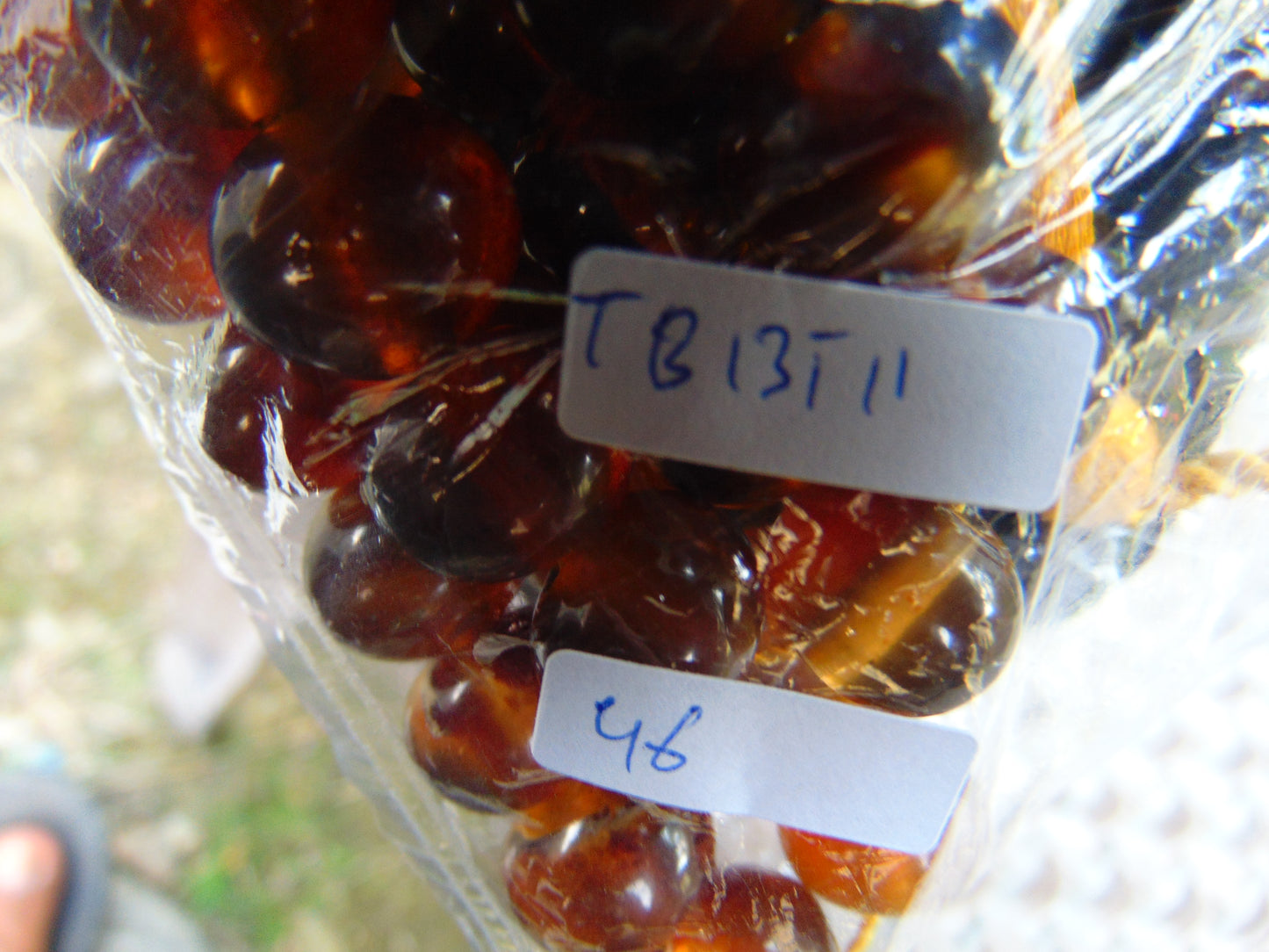 46 gr Hand Tasbih Mesbah Rosary 32 Beads 12 mm Indonesian Yellow Bluish Amber for Healing TB13i11