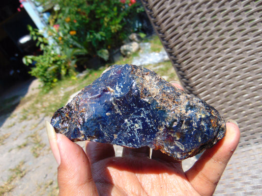 121  gram Rough Raw Indonesian Blue Amber for Healing RBAR39