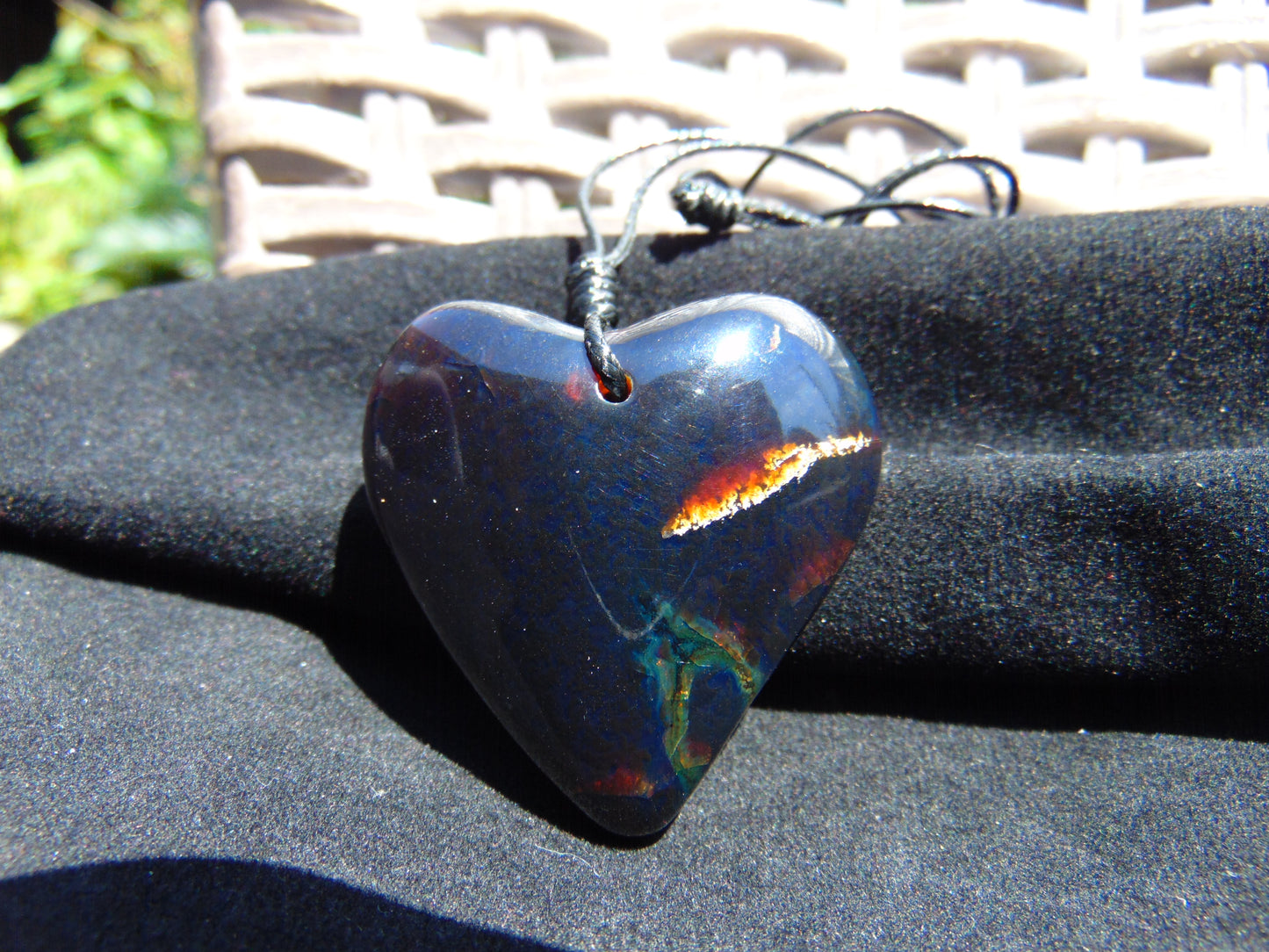 19 gr Heart Pendant Indonesian Blue Amber for Healing 25N256