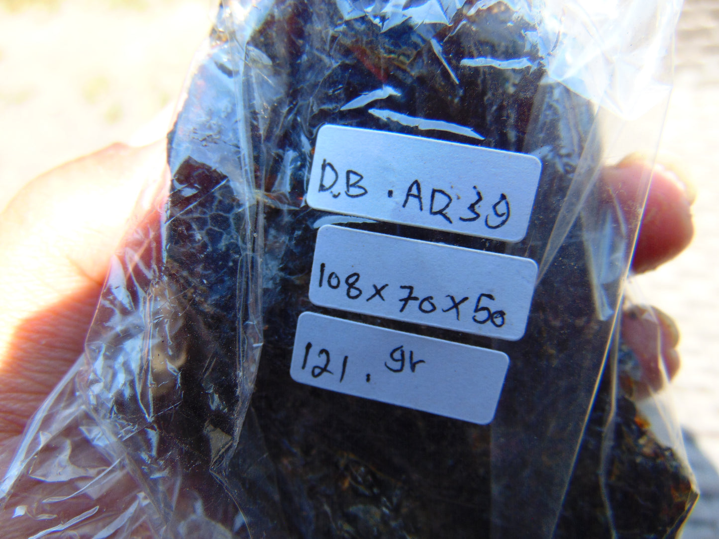 121  gram Rough Raw Indonesian Blue Amber for Healing RBAR39