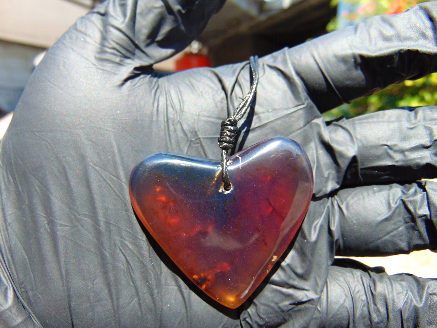 13 gr Heart Pendant Indonesian Blue Amber for Healing 25Y200